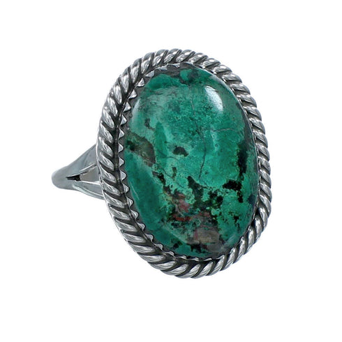Navajo Sterling Silver Chrysocolla Ring Size 9-1/4 X10187